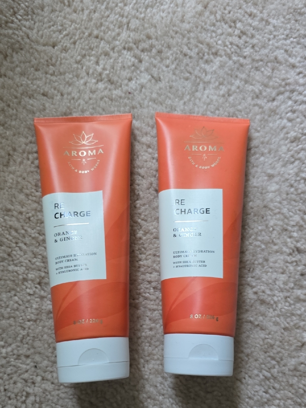 Bath & Body Works Re:Charge Orange & Ginger Hydration Body Cream (2 Bottles)